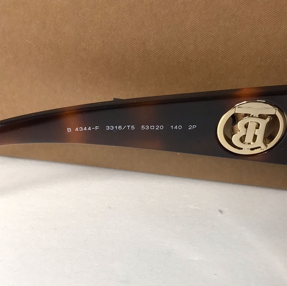 💯 OriginBurberry BE4344 Women's Square Polarised Sunglasses, Light Havana/Brown - Picture 13 of 14